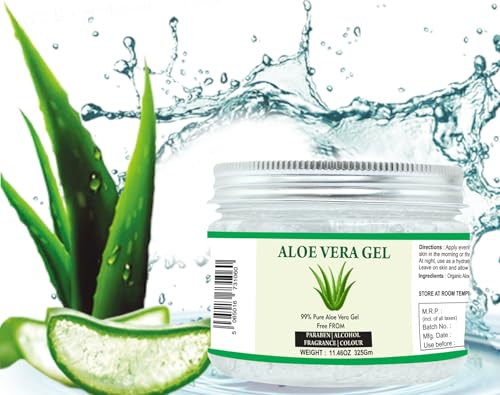 Raslok Aloe Vera Gel | 99% Pure Natural Aloe Gel | For Moisturizing Face Skin & Hair Care,Durable Moisturizing Hydrating Soothing | Non-Sticky (11.46 oz)