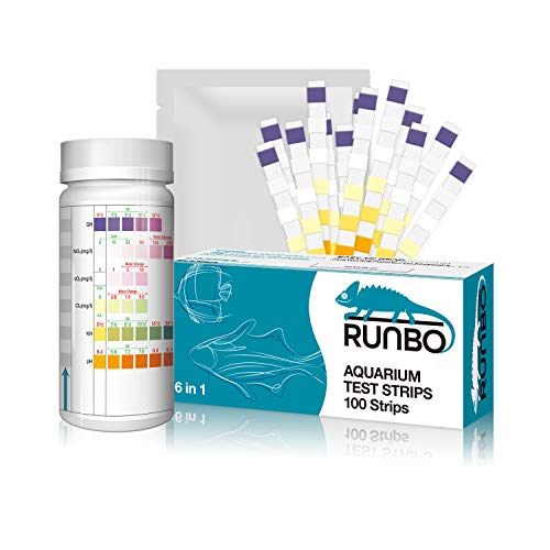 RUNBO Aquarium 6 in 1 Test Strips for Fresh/Salt Water, 100 Counts Easy