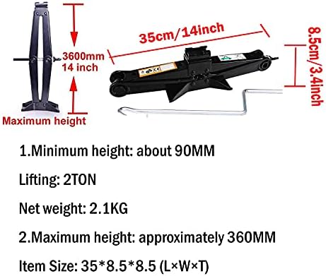 AUTOFU Tyre Repair Tools Kit Wrench and Scissor Jack 2 Ton with Speed Handle for Cars/Caravans/Honda Jazz/Audi/BMW/Benz/Ford - Lift Jacks 5-Year Guarantee (Wrench + 2Ton Jack)