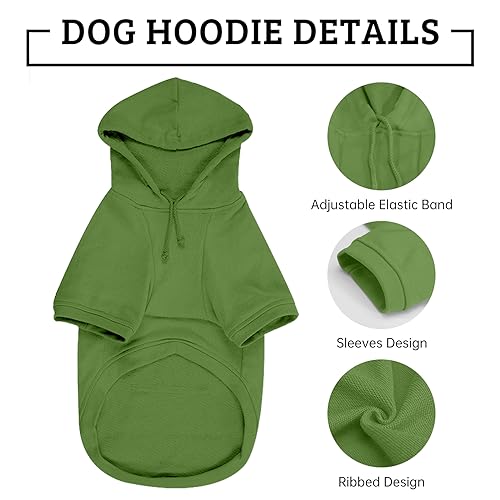 PETWIT Small Dog Hoodies Pet Clothes for Winter Warm Jumper Hoodies, Dog Sweatshirts with Hood and Pockets for Small Puppy(Green,XS) - Image 6