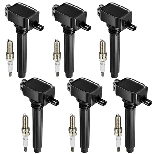 Image of Set of 6 UF648 Ignition Coil Pack and 97390 Spark Plugs Compatible with Dodge Challenger Charger Durango Journey Cherokee Wrangler Town & Country 200 300 Ram 1500 3.2L 3.6L V6 C1791