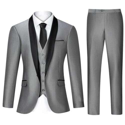 Men's 3 Pieces Business Notch Slim Fit Tuxedos Best Blazer for Wedding Suit2