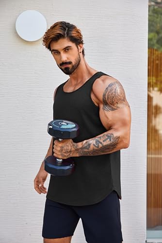 COOFANDY Men's Workout Tank Tops 2 Pack Gym Muscle Sleeveless Shirt Casual Stringer Athletic Tee Shirts Summer3