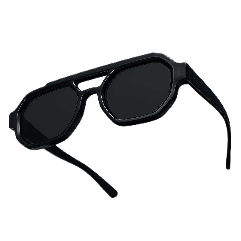 Love Bomber Black Polarized Sunglasses for Men & Women | UV Protection Stylish Square Frame | Lightweight Anti-Scratch Lens | Driving & Outdoor Sunglasses-image-23