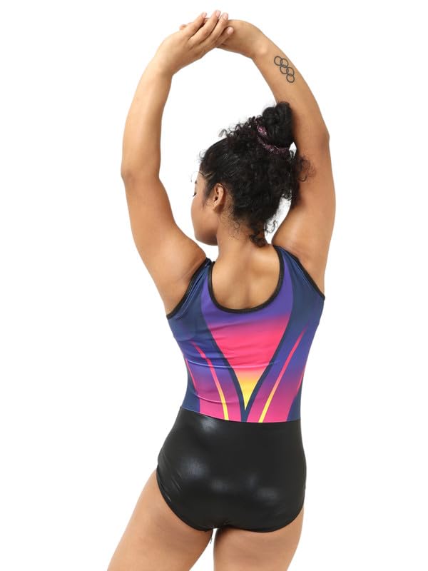 Image of IKAANYA Girls /Women Sleeveless Leotard - Ideal for Gymnastics, Dance, Yoga, Acrobatics or Performance (Toddlers, Kids, Adults)
