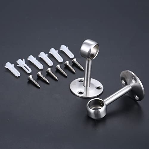 Hicello 16mm Gardinenstangenhalter, Kleiderstangenhalter, Deckenstangenhalter, Garderobenstangenhalter aus Edelstahl für Bad, Balkon, Küche, Schrank