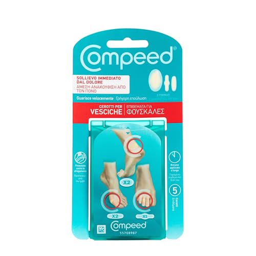 COMPEED Cerotti per vesciche, a lunga durata e guarigione veloce - Pack misto, 5 Cerotti
