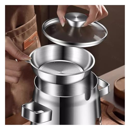 Olla de acero inoxidable con tamiz de alta resistencia para grasa de cocina 5