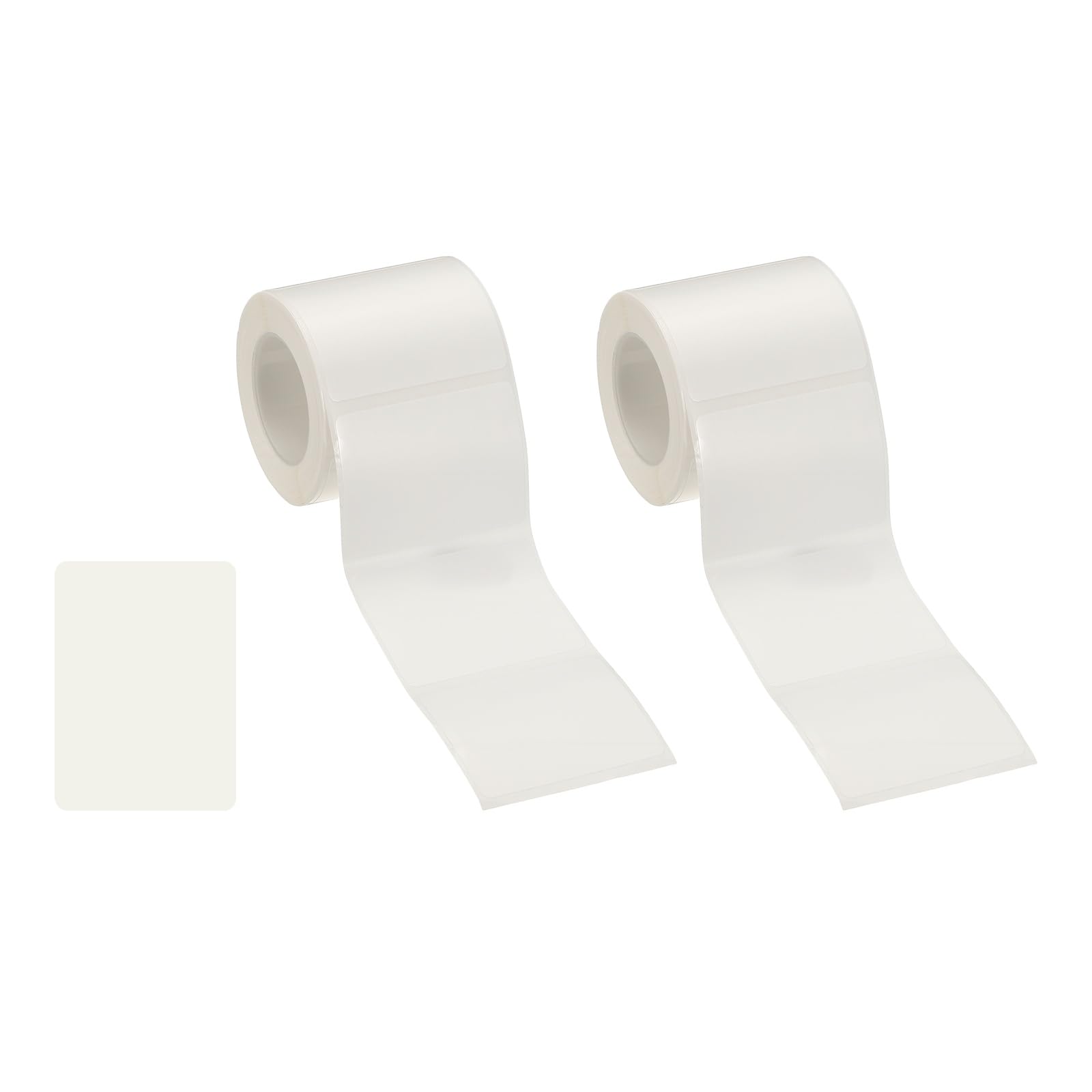 PATIKIL 440 Pcs Thermal Labels, 1.6x1.2 Square Thermal Printer Labels Stickers Self Adhesive Tags Paper 2 Rolls Small Waterproof for Printer Small Business Name Tag Barcode, White — image 1