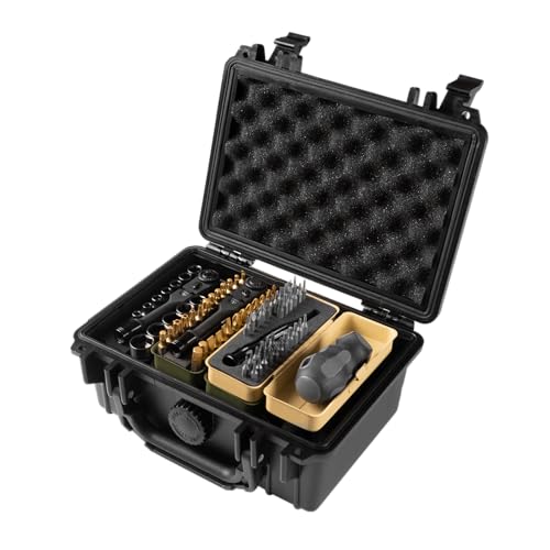 KESI ツールセット 77点 フルセット 防水ハードケース付き 差込角6.35mm (1/4インチ) ラチェット ソケット 精密ドライバー トルクス ビットセット S2鋼 整備工具 DIY 車 バイク ガレージツール