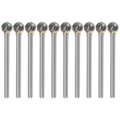 Image of 10pcs 6x6mm Solid Carbide Milling Cutter Compatible with Dremels Proxxon Ball Engraving Machine