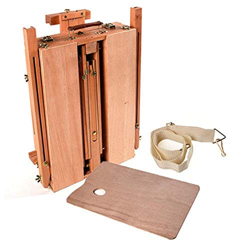 GPCT [Foldable] Portable Classic [Hand-Finished] Wooden Artist Painters Easel Tripod. Adjustable, Built in Drawer W/ [Four Compartments] & Free Wooden Palette! Suitable for Beginners/Professionals! - Thumbnail 3