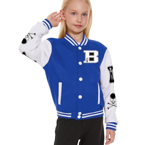 Image of ACEFAST INC Kids Boys Girls Baseball Jacket Varsity Jacket Casual Sport Coat Cardigan Sweatshirt Uniforms Youth 2-13 Year