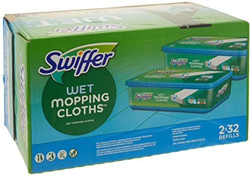 Image of Swiffer Sweeper Wet Mopping Cloths Refills Open Window Fresh 32 Count Pack of 2