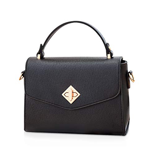Sac à main femme noir en cuir PU - Sac carré et bandoulière classique