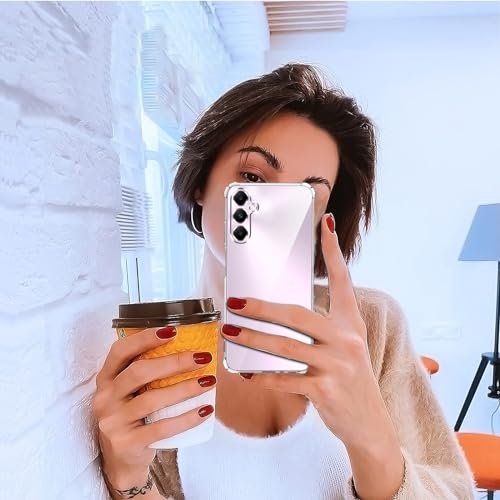 Image of Lustree Back Cover Transparent Case Compatible with Samsung Galaxy A05 | Clear + TPU Case with 4 Corner Air Cushion Protection & Camera Protection | Slim& Stylus Cover