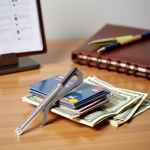 1Pc Black Metal Bifold Money Clip Bar Wallet Replace Parts Spring Clamp Cash Holder Money Clips2