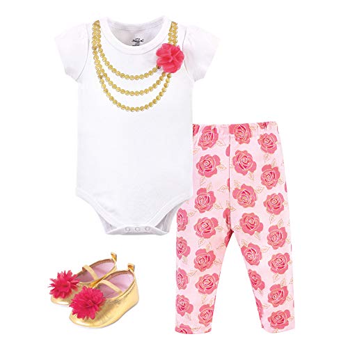 Image of Little Treasure Unisex Baby Cotton Bodysuit, Pant and Shoe Set