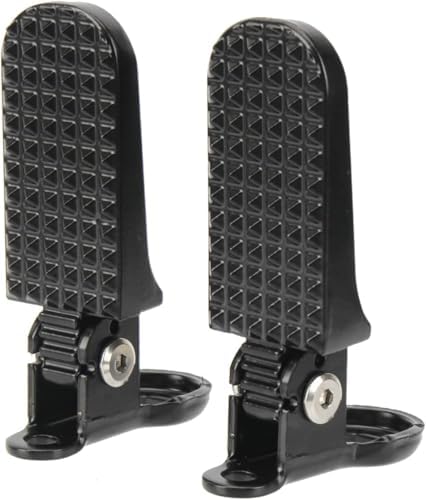 Taicle 1 Pair Bike Rear Pedals, Mini Folding Bike Pegs, Aluminium Alloy Non-Slip Bicycle Footrests, Quick Release Foot Plates Pedals for Mountain Bike E-Bike (Black and Silver)