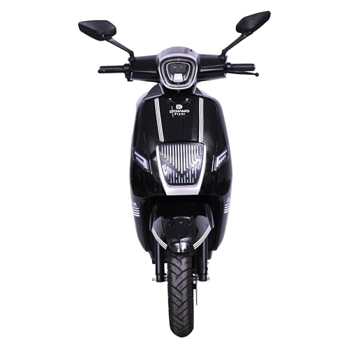 Image of DYNAMO FLYER Electric Scooter with Anti Theft Alarm & Motor Locking | 90-100 km per Charge | No License required | 1.8kwh Battery Heavy Duty Scooter with Reverse Parking, LED Speedometer (Black)