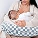 DILIMI Muslin Nursing Pillow Cover 2 Pack, Removable Nursing Cover for Breastfeeding Pillows, Ultra Soft Comfortable Slipcover for Baby Girl and Boy, Navy & Blue Checkered