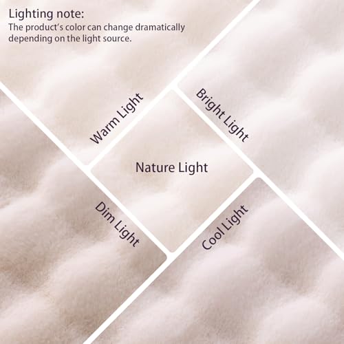 Tapete de peluche blanco crema 8'x10' suave y esponjoso miniatura 6