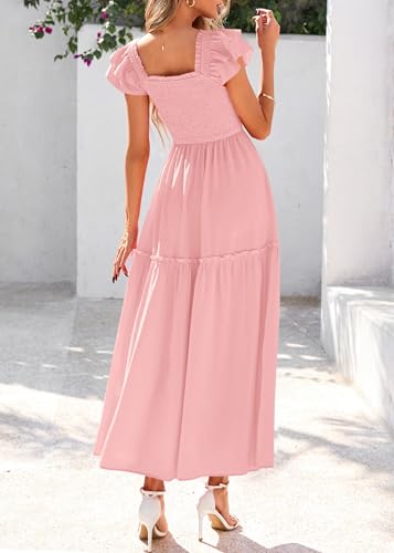Image of KIRUNDO Smocked Summer Midi Dresses for Women 2026