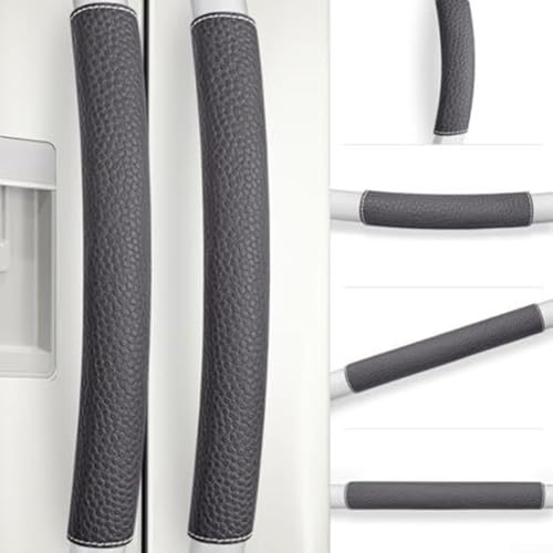 Jumplushion Fundas lavables para manijas de refrigerador, protección conveniente para electrodomésticos de cocina (S-negro)
