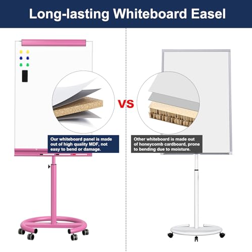Image of TSJ OFFICE Rolling Whiteboard Standing - 40 x 26 Inches Mobile White Board