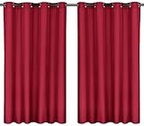 4 fotos 1 palabra cortina roja labiales Volumen de suministro: 1 paquete (2 piezas) - cortinas con ojales con una altura de 245 cm y un ancho de 140 cm en el color: rojo