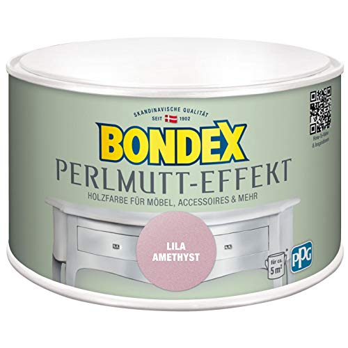 Bondex 424272 Perlmutt- Effekt lila amethyst 0,5 L für 5 m² - Dekorationsfarben mit dezentem Perlmutt-Glanzeffekt - auch für Wände geeignet