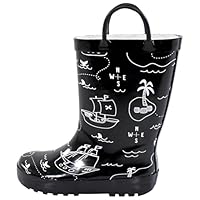 Hudson Baby Boys Rain Boots, Fun Pirate, 8 Toddler