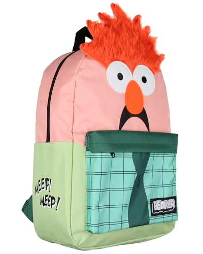 The Muppets Beaker 3D Character Hair 17" Backpack Laptop Travel Book Bag Padded Back Adjustable Straps2