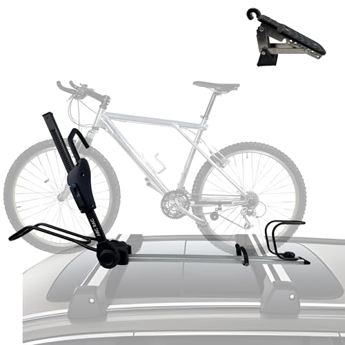 Arc Rack Folding Car Roof Bike Rack with Door Foot Step. Safe & Easy Bike Mounting. Compact Design Features Reduce Over Foot Print. Bicycle Carrier is Designed for Cars, Trucks, SUV's, and Vans.