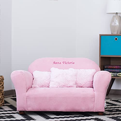 Keet Personalized Children's Sofa (Pink Microsuede)