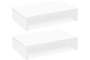 TEAMIX 2-Pack White Monitor Stand Riser