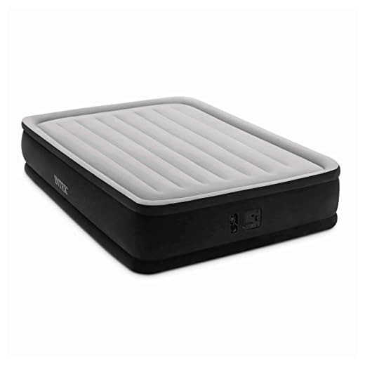 Intex Dura-Beam Series Elevated Comfort Airbed with Built-In Electric Pump, Bed Height 16", Queen - Amazon Exclusive