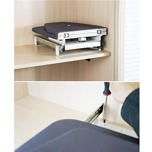 Ironing Board Pull Out Ironing Board for Cabinet, Folding Ironing Board with Cover, for Apartment & Small Room | Sturdy Folding Board, Easy-Release Lever Foldable Ironing Station (Color : Gray)