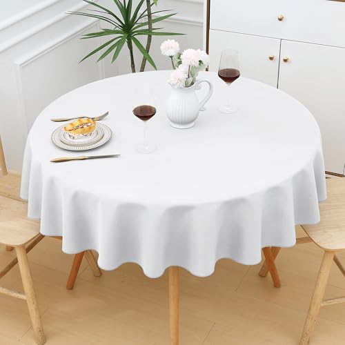 BUDINGHY Mantel Hule 105 x 230 cm Impermeable y Antimanchas Mantel Antimanchas Decorativo Resistente y Fácil de Limpiar Ideal para Fiestas, Eventos, Bodas y Restaurantes, Blanco