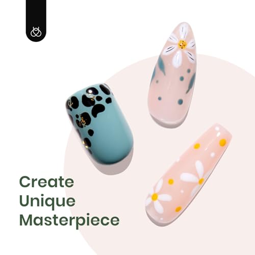 Image of Beetles Summer Gel Polish Set - 6 Colors Sage Olive Green Pink White Gel Polish Set Tranquil Grace Collection UV Nails Manicure Art Design