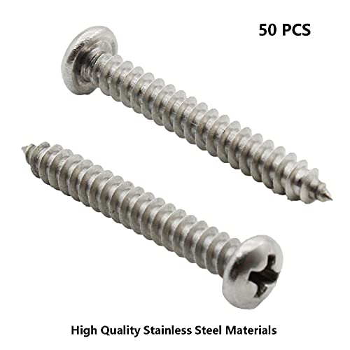 50 tornillos autorroscantes de acero inoxidable M4x50mm miniatura 3