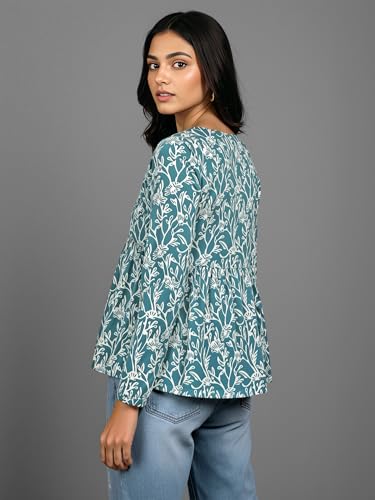Image of Casual Rayon V-Neck Full Sleeves Stylish Peplum Top for Women(28 inch Inches)