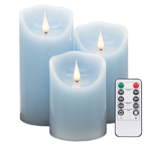 Image of Flameless LED Candles (Blue, Set of 3 (4 inch,5 inch,6 inch))