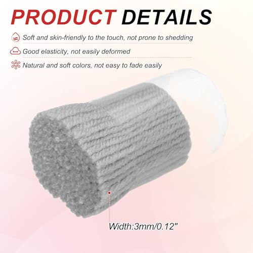 Image of MECCANIXITY 15 Rolls Latch Hook Yarn, 3mm Silver Latch Hook Kit Yarn Precut Hook Rugs Making Crochet Bundles for Rug Adults Beginners Tapestry DIY Craft