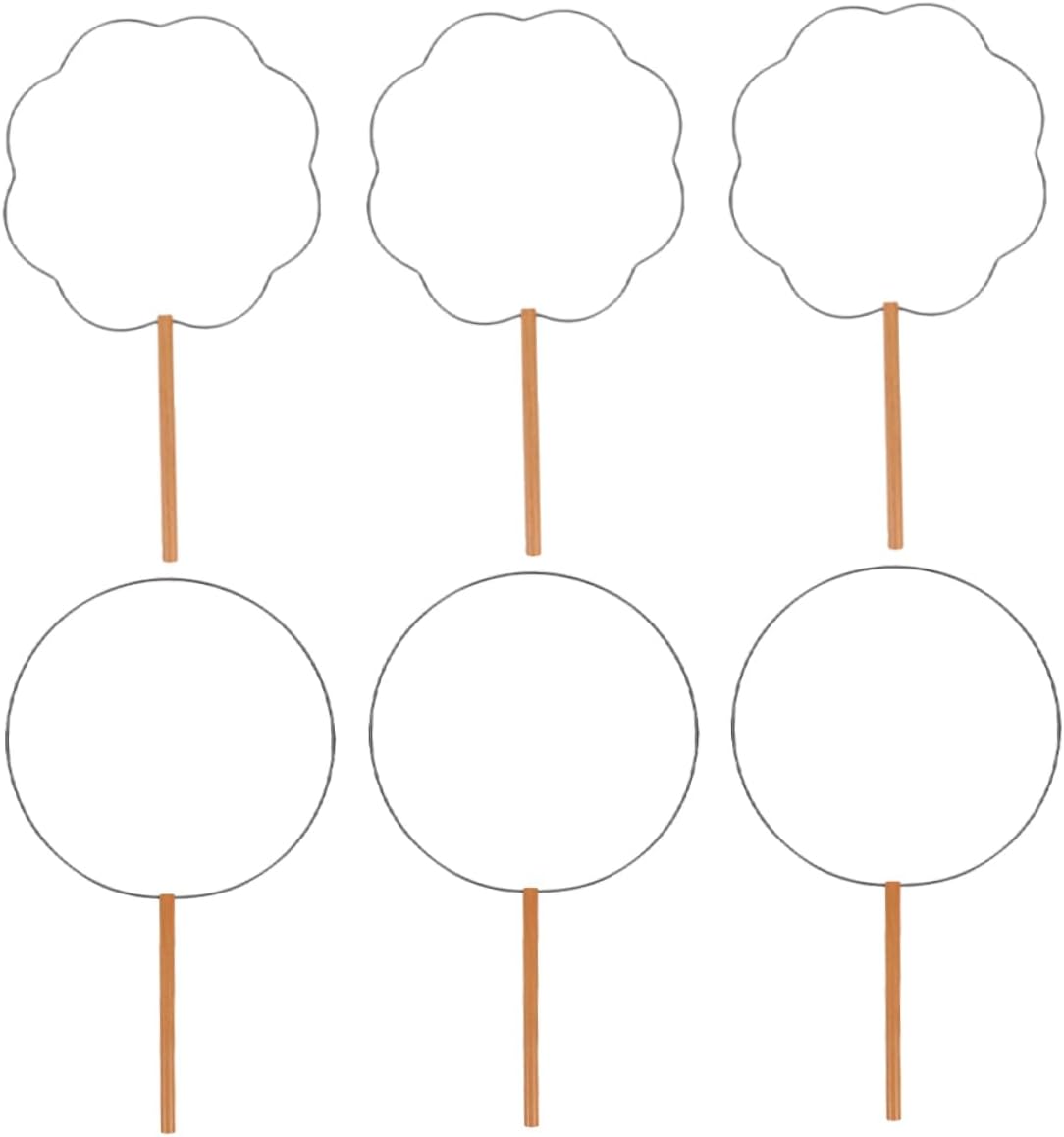 TEHAUX Chinese Hand Fan Frames 13.97X8.14In Diy Fan Making Frame 6 Pack for Wedding Stage Performance Hanfu Creative Crafting Accessories