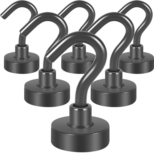 Image of Neosmuk Magnetic Hooks for Cruise Cabins, 30lb Heavy Duty, Grey, 6 Pack | Heavy Duty Strong Magnet Hook, Cruise Essentials 2026 for Hanging, Metal Wall Refrigerator Hangers