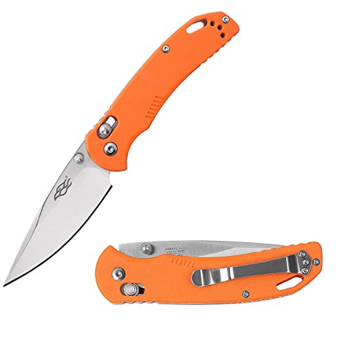 GANZO Firebird F753M1 Pocket Folding Hunting Knife G-10 Anti-Slip Handle with Clip 440C Stainless Steel Blade Camping Fishing Outdoor Folder EDC Knife (Orange)