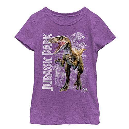 Jurassic Park Girls' Little, Big Dino in Front T-Shirt