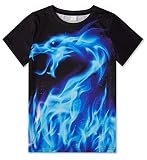 Loveternal Girls Boys Tops Dragon T Shirts Size 13-14 Teens Kids Short Slevees Cool Clothes 13 Year