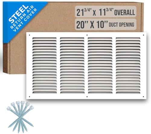 MAIER INTERNACIONAL 20 x 10 Inches Aluminium Return Air Grille White ...